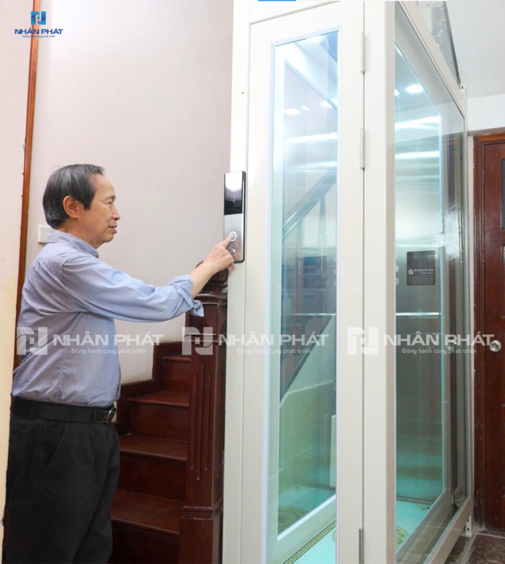 Thiet ke chua co ten 8 Thang máy gia đình cho nhà 3 tầng